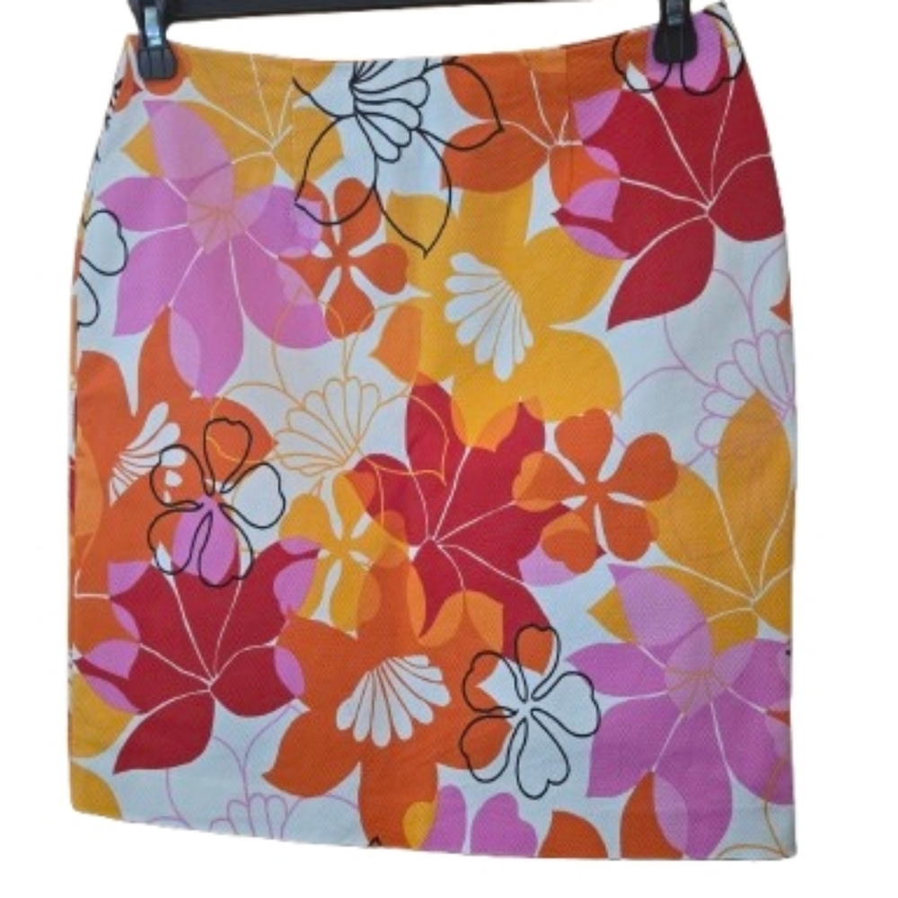 Grace Dane Lewis Vibrant And Bold Floral Back Zip Pencil Skirt - Size‎ 8